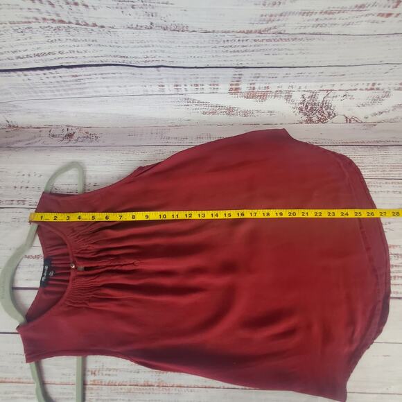 Madewell Wine Lagenlook Sleeveless Tunic Top Boho Oversized XXS Flowy Minimalist - Picture 10 of 10